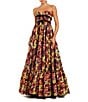 Mac Duggal Brocade Strapless Printed Gown - Image 1