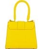 Color:Sunshine - Image 2 - Buckled Mini Croco Leather Crossbody Bag