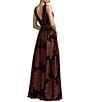 Mac Duggal Burnout Chiffon Sleeveless V Neck A Line Gown - Image 5