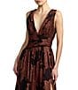 Mac Duggal Burnout Chiffon Sleeveless V Neck A Line Gown - Image 6