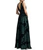 Mac Duggal Burnout Chiffon Sleeveless V Neck A Line Gown - Image 2