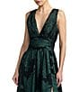 Mac Duggal Burnout Chiffon Sleeveless V Neck A Line Gown - Image 3