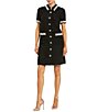 Mac Duggal Button Up Boucle Collared Mini Dress - Image 1
