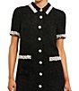 Mac Duggal Button Up Boucle Collared Mini Dress - Image 3