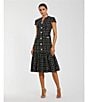 Mac Duggal Cap Sleeve Tweed Sheath Midi Dress, Color:Black Silver - Image 4