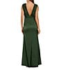 Mac Duggal Charmeuse V Neck Sleeveless Gown With 3D Flower - Image 2