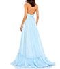Color:Sky Blue - Image 2 - Chiffon Mock Neckline Sleeveless Tiered Gown
