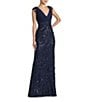 Mac Duggal Chiffon V-Neck Embroidered Gown - Image 1