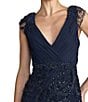 Mac Duggal Chiffon V-Neck Embroidered Gown - Image 3
