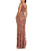 Mac Duggal Chiffon V-Neck Embroidered Gown, Color:Rose - Image 2