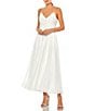 Mac Duggal Chiffon V-Neck Sleeveless Faux Wrap Flowy Midi Dress - Image 1