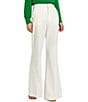 Color:Ivory - Image 1 - Classic Crepe Flared-Leg Trouser Pants