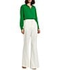 Color:Ivory - Image 3 - Classic Crepe Flared-Leg Trouser Pants