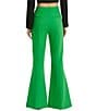 Color:Spring Green - Image 2 - Classic Crepe Flared-Leg Trouser Pants