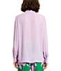 Color:Orchid - Image 2 - Classic Georgette Point Collar Long Sleeve Button Down Blouse