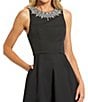 Mac Duggal Crepe Beaded High Neck Sleeveless High-Low Ball Gown - Image 3