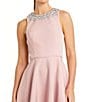 Mac Duggal Crepe Beaded High Neck Sleeveless High-Low Ball Gown, Color:Blush - Image 3