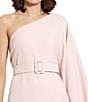 Mac Duggal Crepe One Sleeve Belted Kaftan Dress, Color:Blush - Image 3