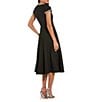 Mac Duggal Crepe Rhinestone Beading Bow Midi Dress - Image 2