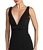 Mac Duggal Crepe Sleeveless Bow Front V-Neck Gown - Image 3