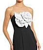 Mac Duggal Crepe Strapless 3D Flower Pattern Mermaid Gown, Color:Black Ivory - Image 3
