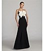 Mac Duggal Crepe Strapless 3D Flower Pattern Mermaid Gown, Color:Black Ivory - Image 5