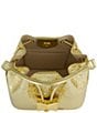 Color:Gold - Image 3 - Crinkle Metallic Leather Mini Bucket Bag