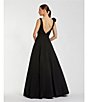 Mac Duggal Deep V-Neck Bow Shoulder Crepe Ballgown, Color:Black - Image 5