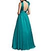 Mac Duggal Chiffon Deep V-Neck Sleeveless Ruffled Shoulder Gown - Image 2