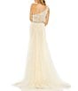 Color:Ivory Nude - Image 2 - Detailed One Shoulder Beaded Waist Lace Gown