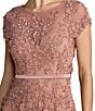 Mac Duggal Embellished Beaded Mesh Cap Sleeve A-Line Midi Dress - Image 3