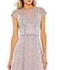 Mac Duggal Embellished Beading Cap Sleeve Embroidered A-Line Gown, Color:Lilac - Image 3