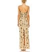 Mac Duggal Embellished Floral Beaded Open Back Detail Scoop Neck Sleeveless Gown, Color:Gold - Image 2