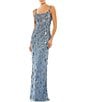 Mac Duggal Embellished Floral Beaded Open Back Detail Scoop Neck Sleeveless Gown, Color:Slate Grey - Image 1