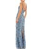 Mac Duggal Embellished Floral Beaded Open Back Detail Scoop Neck Sleeveless Gown, Color:Slate Grey - Image 2