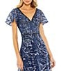 Mac Duggal Embellished Mesh Illusion Butterfly Sleeve A-Line Gown, Color:Navy - Image 3