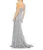 Mac Duggal Embellished Mesh One Shoulder A-Line Gown, Color:Platinum - Image 2