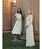 Mac Duggal Embellished Mesh Striped Beaded Boat Neck Long Sleeve Gown, Color:Mint - Image 6
