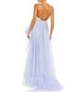 Mac Duggal Embellished One Shoulder Sleeveless Ruffle Hem Open Back Detail Asymmetrical Gown, Color:Periwinkle - Image 2