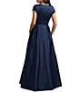 Mac Duggal Embellished Satin Cap Sleeve With Pockets Long Gown - Image 2