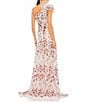Mac Duggal Embroidered Floral Embellished Ruffled One Shoulder A-Line Gown, Color:Rose Multi - Image 2