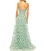 Mac Duggal Embroidered Floral Lace Sweetheart Neck Sleeveless Corset Mermaid Gown, Color:Mint - Image 2