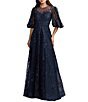 Mac Duggal Embroidered High Neck A-Line Evening Dress - Image 1