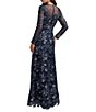 Mac Duggal Embroidered Mesh Long Sleeve Evening Gown - Image 2