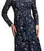 Mac Duggal Embroidered Mesh Long Sleeve Evening Gown - Image 3