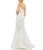 Color:Ivory - Image 2 - Embroidered Sleeveless Sweetheart Plunge Neck Trumpet Mermaid Gown