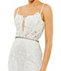 Color:Ivory - Image 3 - Embroidered Sleeveless Sweetheart Plunge Neck Trumpet Mermaid Gown