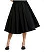 Color:Black - Image 2 - Faille High Waist Pleated Circle A-Line Skirt