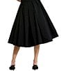 Color:Black - Image 5 - Faille High Waist Pleated Circle A-Line Skirt