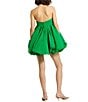 Color:Spring Green - Image 2 - Faille Strapless With Flower Bubble Hem Mini Fit And Flare Dress